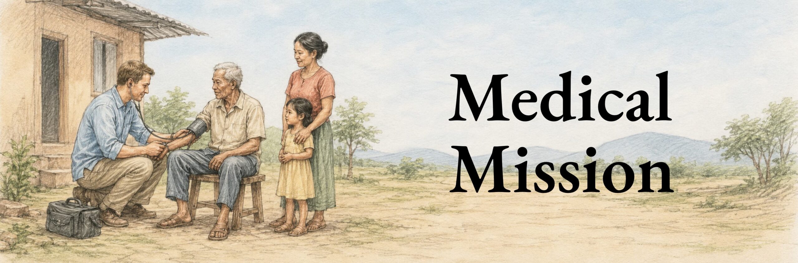 medical mission banner with title