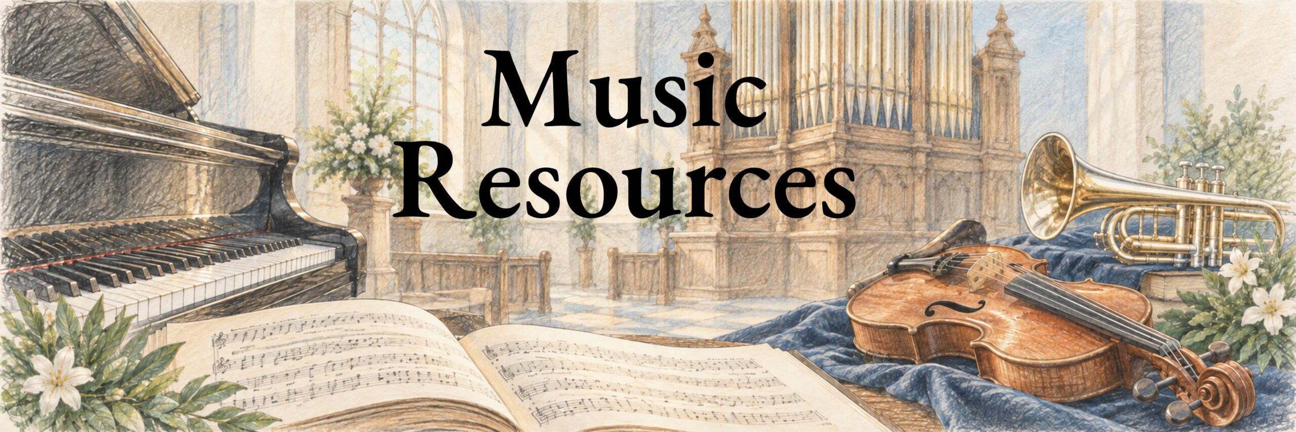 music resources banner with title